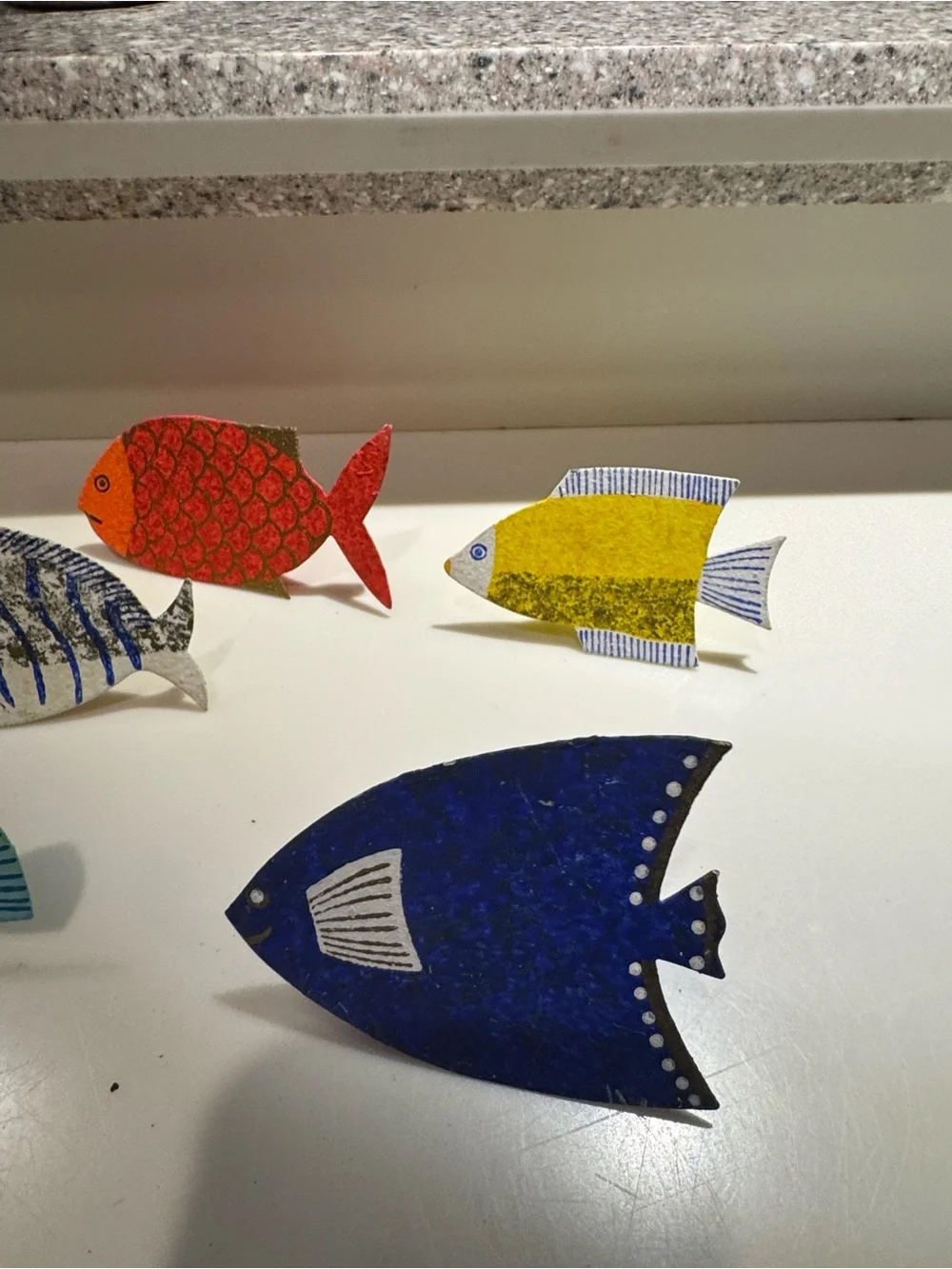Decorative Metal Fish Napkin Rings, Blue, Green, Orange, Yellow, Red, White